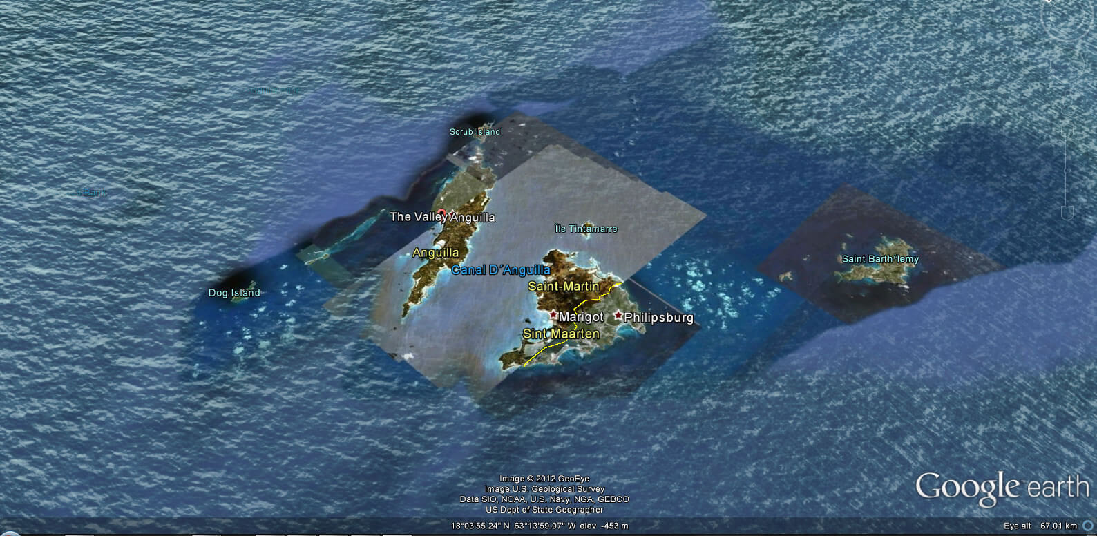 Anguilla Earth Map